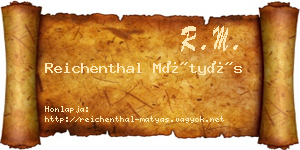 Reichenthal Mátyás névjegykártya